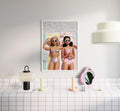 Retro Fashion Doll Beach Poster, Coastal Wall Art - 5x7