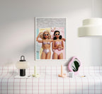 Retro Fashion Doll Beach Poster, Coastal Wall Art - 5x7