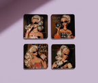 Cocktail Coasters Set, Trendy Bar Cart Decor, Retro Coasters image 10 - Design 08