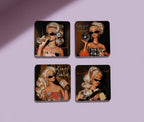 Cocktail Coasters Set, Trendy Bar Cart Decor, Retro Coasters image 10 - Design 16