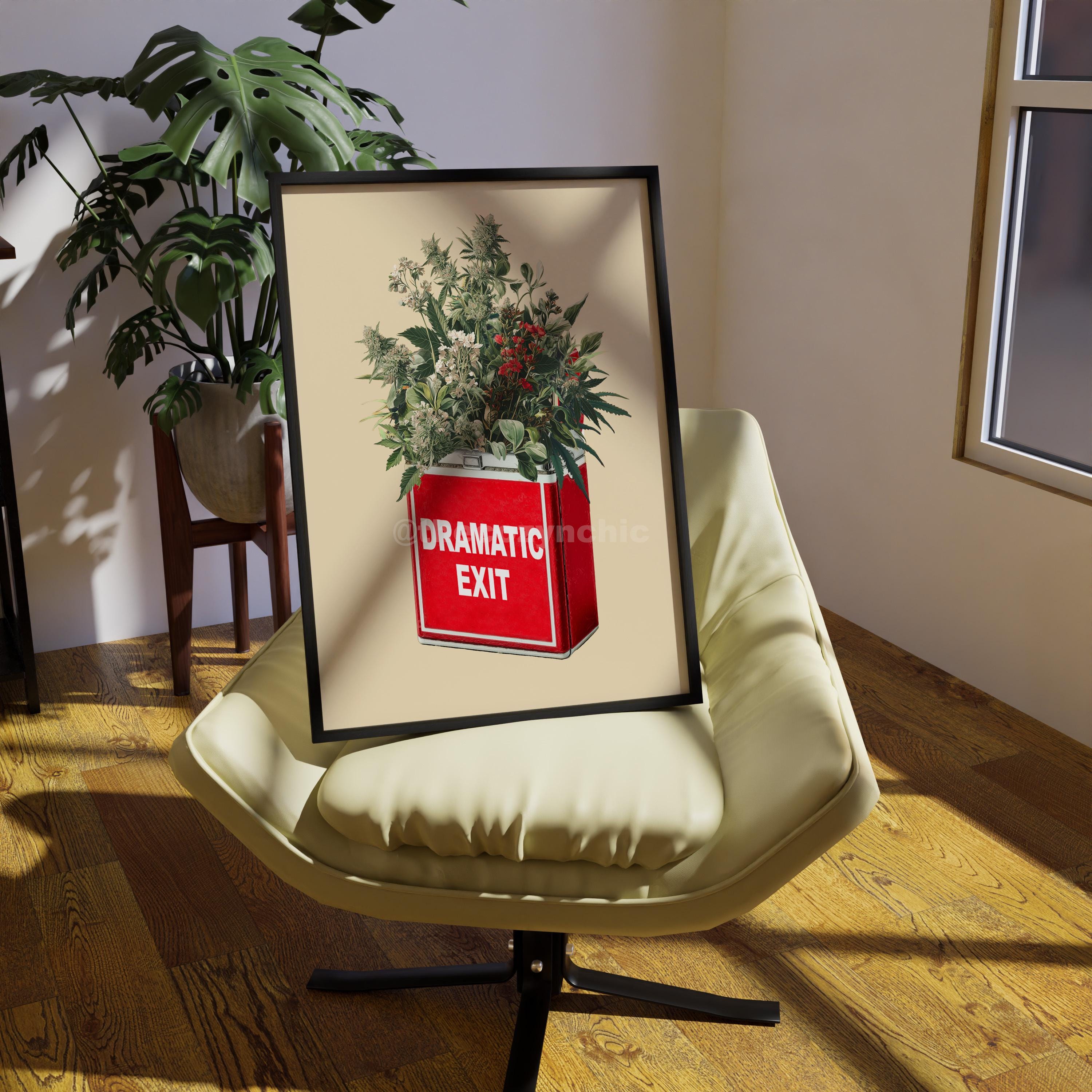 Vintage Wall Art Tobacco Weed Print, Cannabis Retro Pop Culture, Trendy Bar Cart Decor image 2