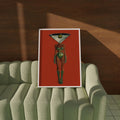 Dirty Martini Cocktail Art Print, Retro Bar Cart Decor Poster, Woman Drink Wall Art - 5x7