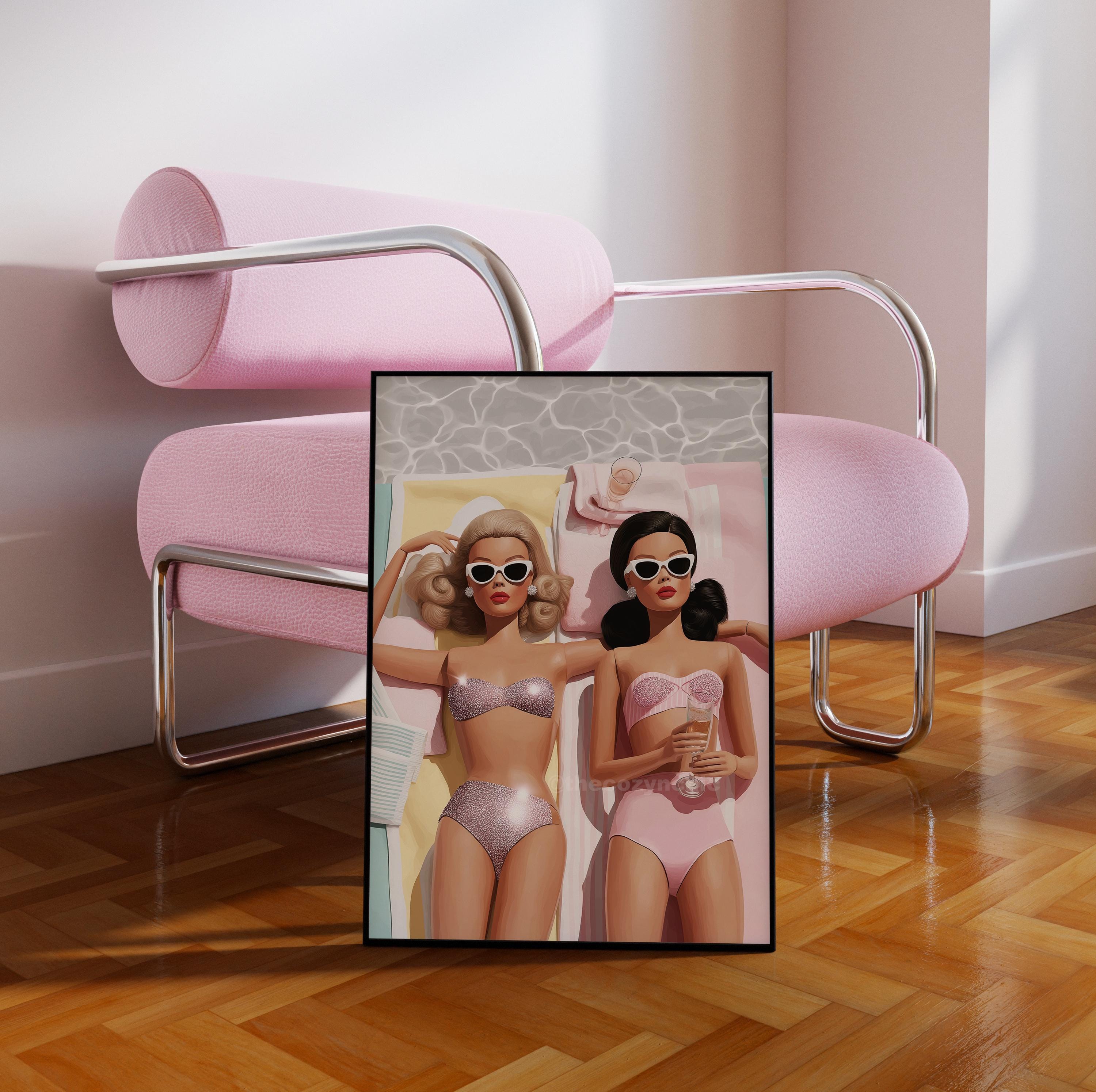 Retro Doll Beach Poster, Coastal Wall Decor image 2