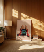 Vintage Dopamine Red Boots Print: Retro Surreal Collage Wall Art - 5x7