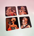 Cocktail Coasters Set, Trendy Bar Cart Decor, Retro Coasters image 7 - Design 16