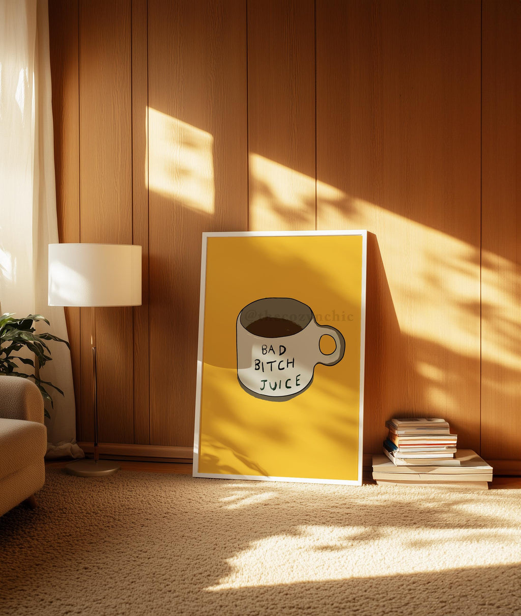 Funny Coffee Poster Print: Bad Bitch Wall Art, Dopamine Decor image 3