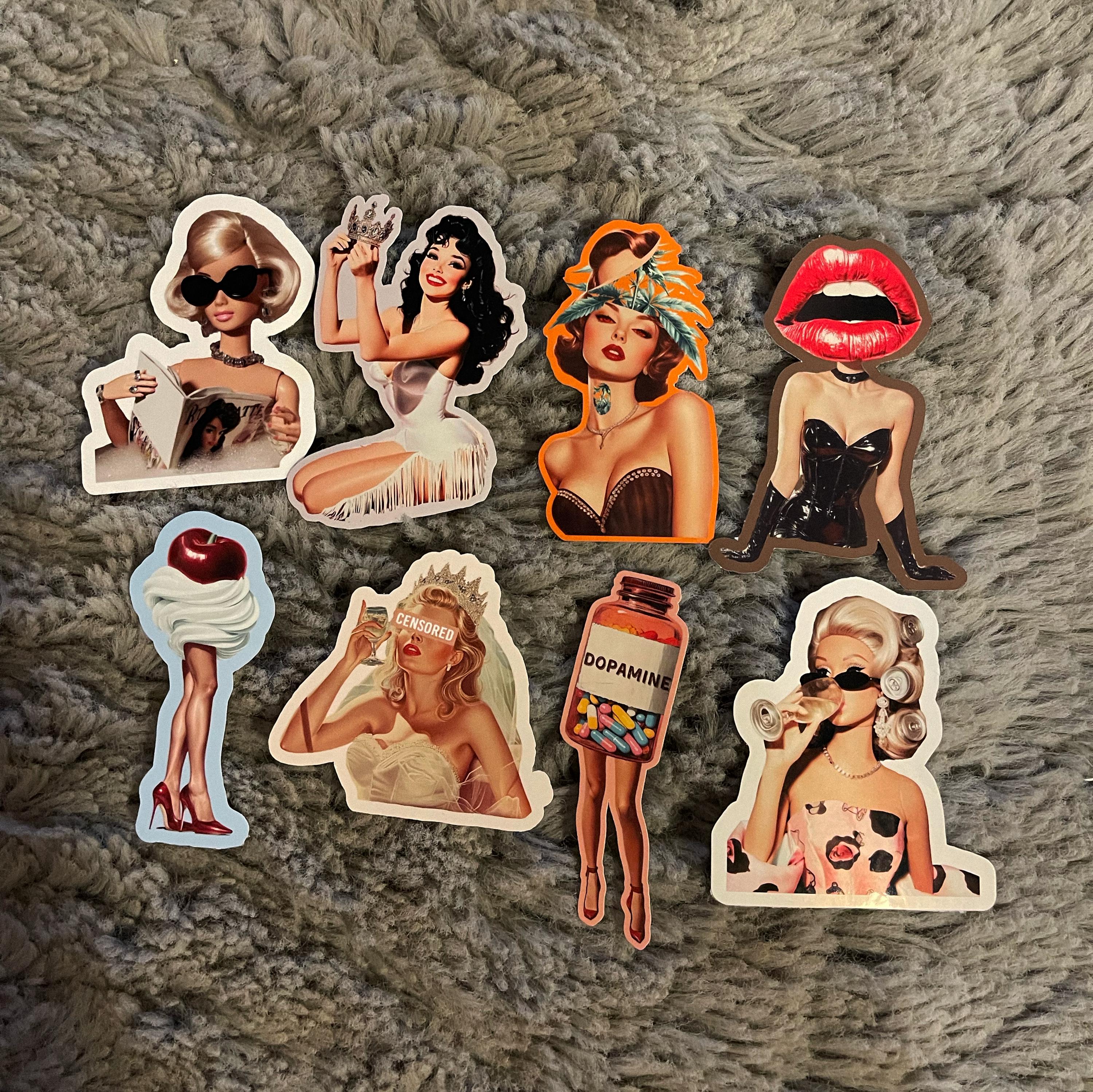 Funny Sticker Pack, Junk Journal supplies, Waterproof Vinyl Cocktail Stickers image 5 - Design 27