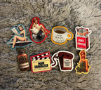 Funny Sticker Pack, Junk Journal supplies, Waterproof Vinyl Cocktail Stickers image 4 - Design 09