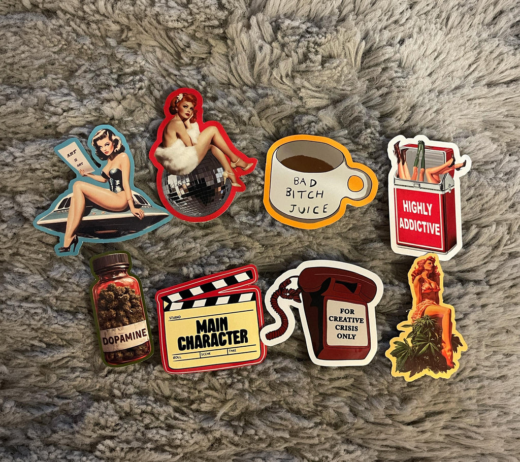 Funny Sticker Pack, Junk Journal supplies, Waterproof Vinyl Cocktail Stickers image 4 - Design 15