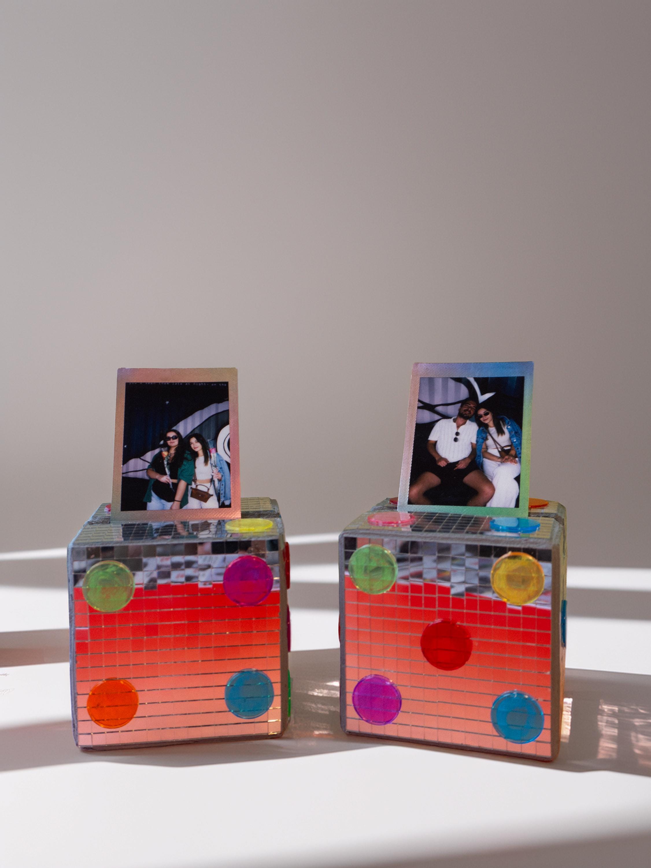 Disco Dice Photo Holder | Card Holder & Instax Stand | Funky Dopamine Decor image 9