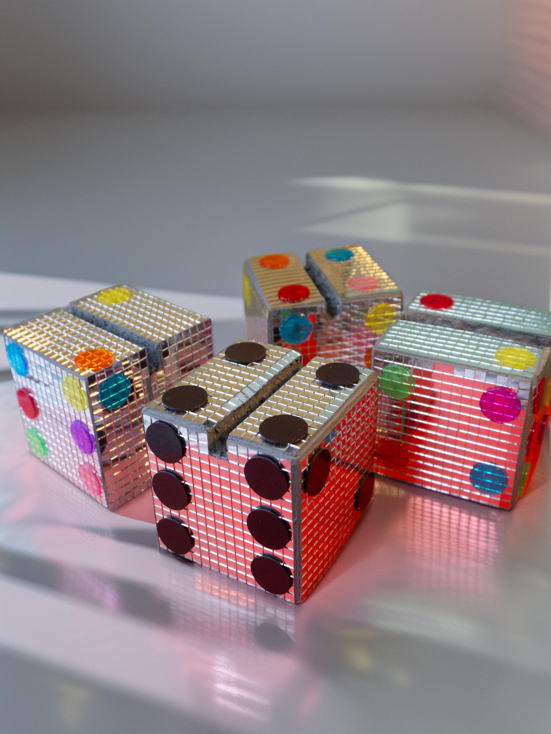 Disco Dice Photo Holder | Card Holder & Instax Stand | Funky Dopamine Decor image 4