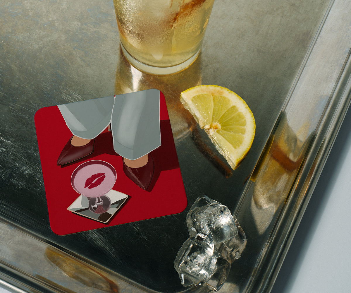 Red Cocktail Coaster