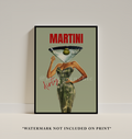 Dirty Martini Cocktail Art Print: Retro Bar Cart Decor