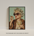 Feminine Aesthetic Surreal Wall Art - 50s Fashion & Cocktail Art Print