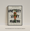 Dirty Martini Newspaper Art Print: Retro Cocktail Bar Cart Decor