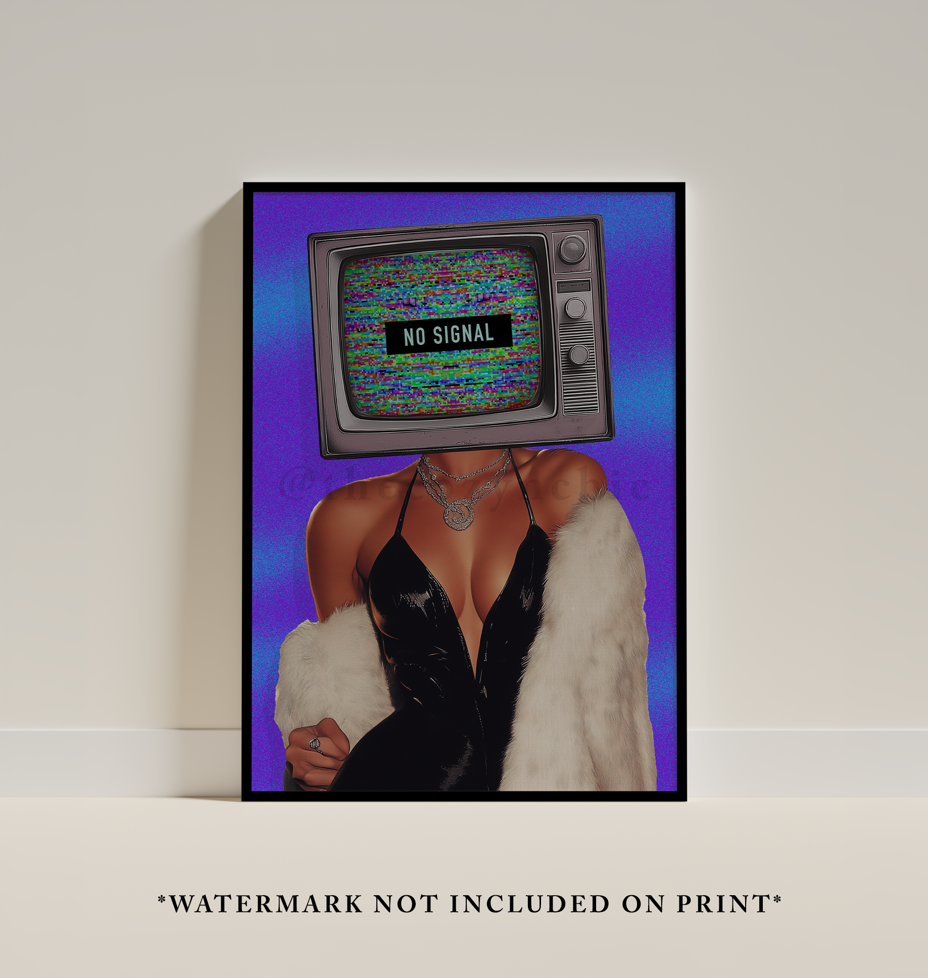 Psychedelic Woman Art Print: Retro Surreal Collage, Vintage Home Decor