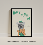 Disco Ball Cowgirl Art Print: Sage Green Dorm Decor