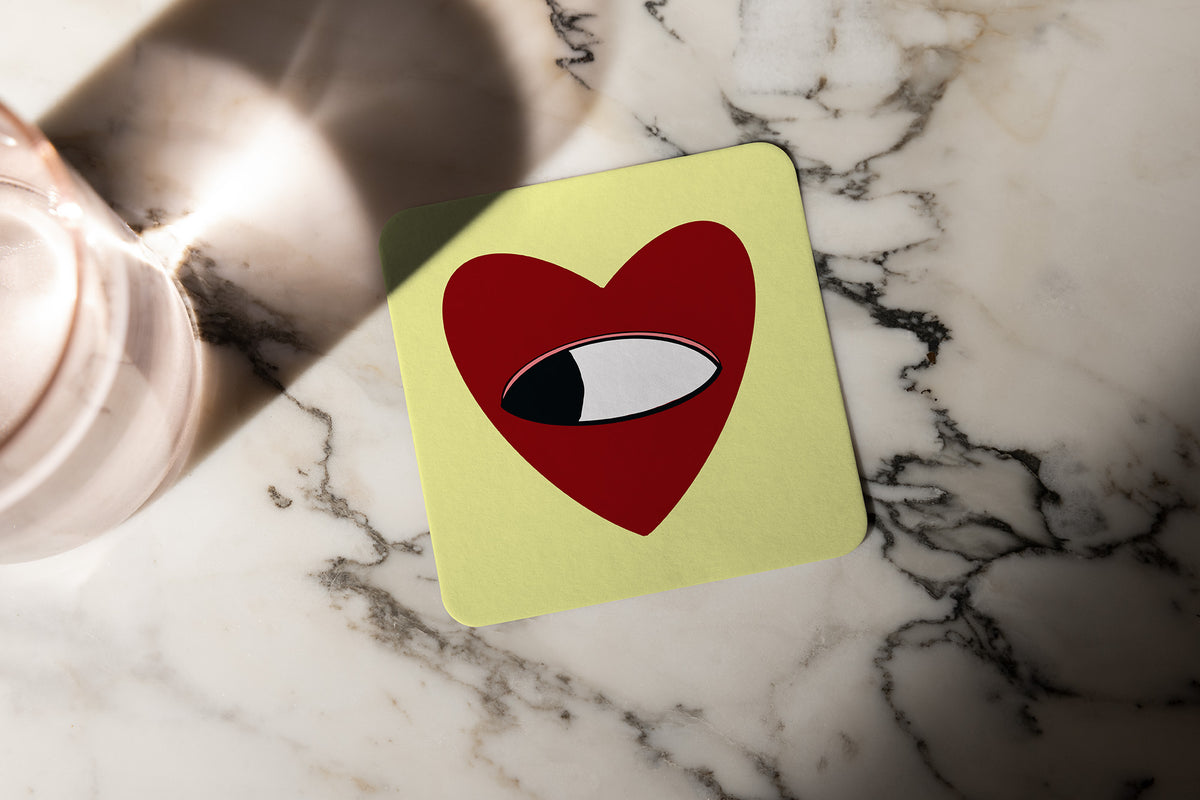 Yellow Heart Coaster
