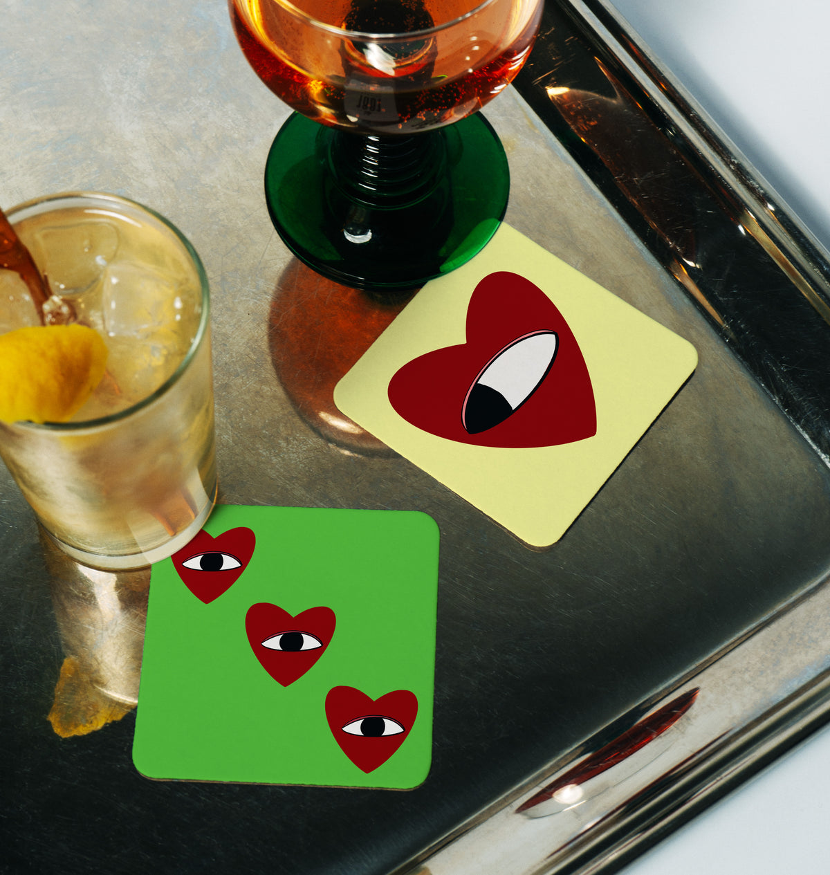 Yellow Heart Coaster
