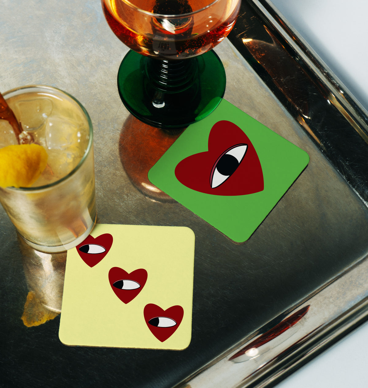 Green Hearts Coaster