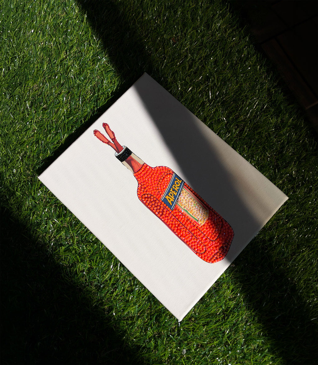 Aperol Spritz Bedazzle Kit – DIY Rhinestone Canvas Art