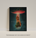 Surreal UFO Poster: Vintage Psychedelic Space Art