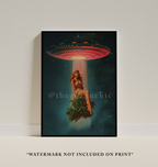 Surreal UFO Poster: Vintage Psychedelic Space Art