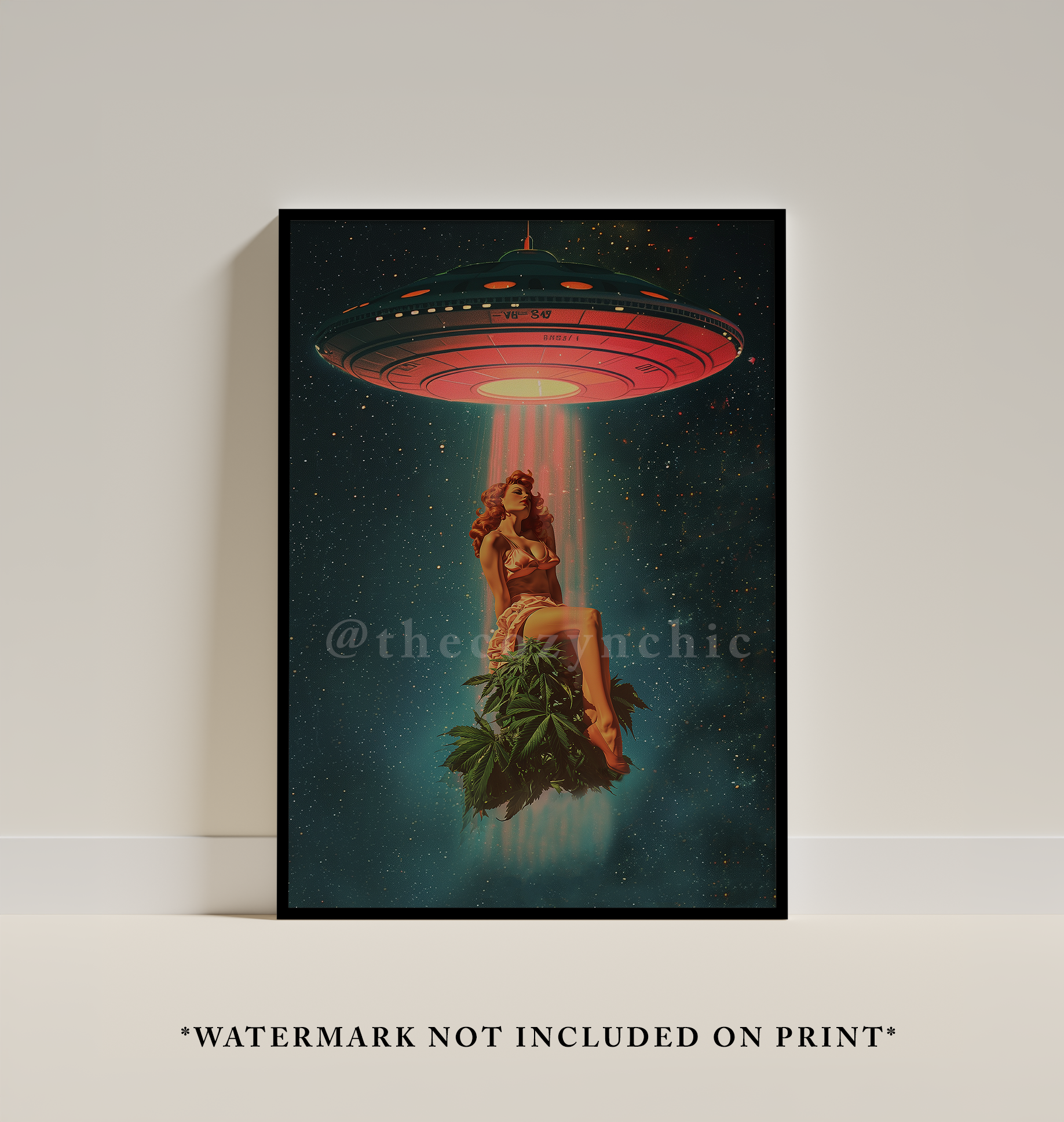 Surreal UFO Poster: Vintage Psychedelic Space Art