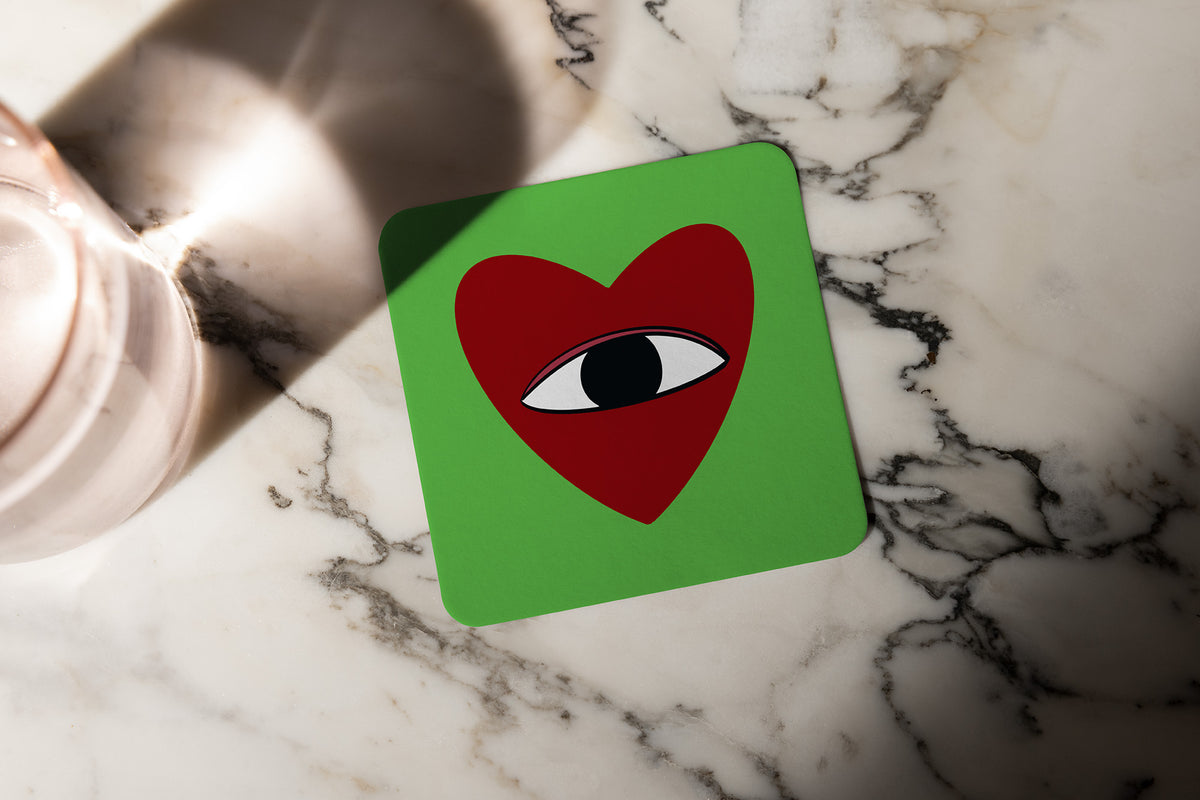 Green Heart Coaster
