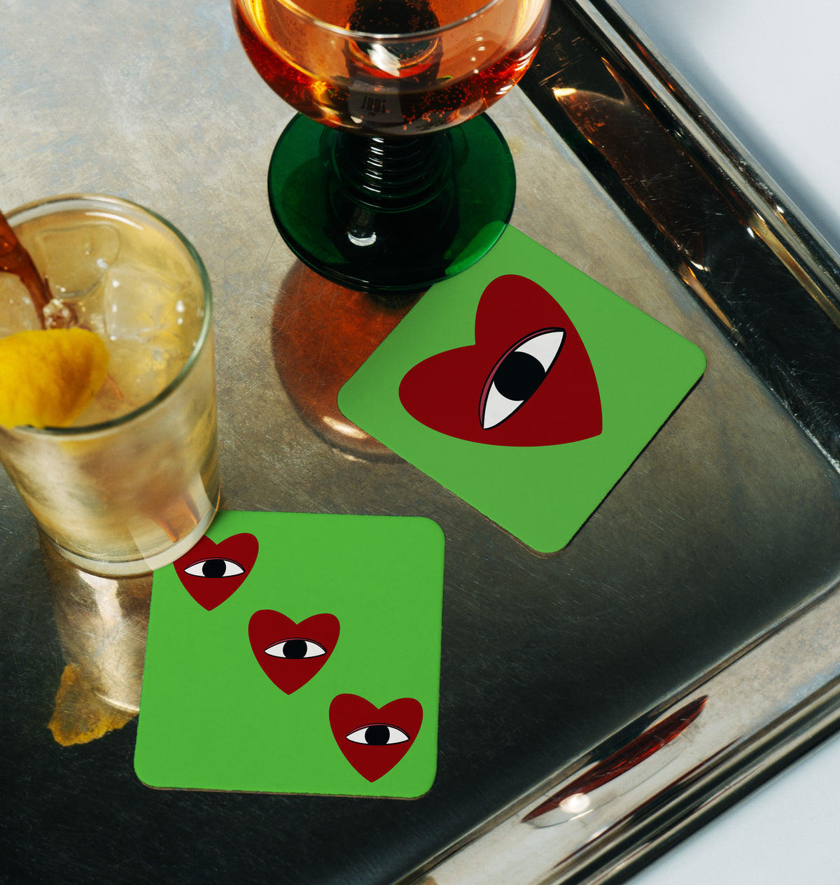 Green Hearts Coaster